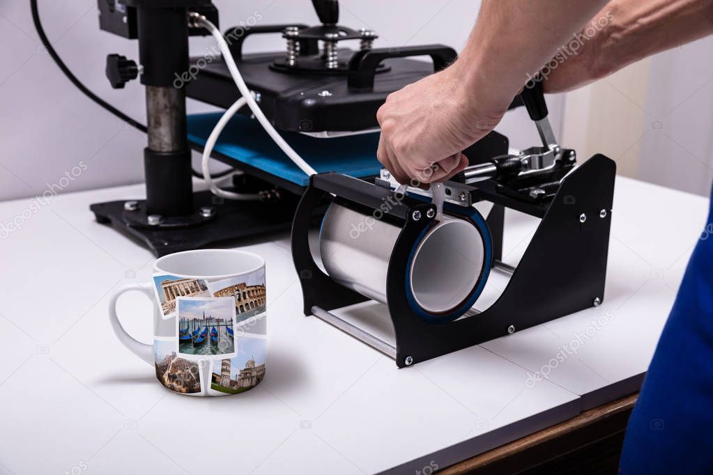 Taza de porcelana personalizada brillo